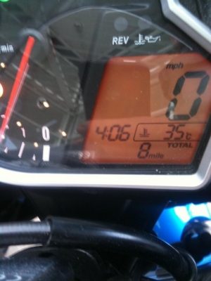 O.k. I forgot to take the picture with the 0 miles, 8's a good number though.
isn't it ;)