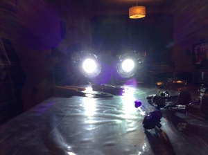 both lens fitted and being tested